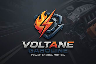 design a powerful gasoline logo for fuel, energy, and automotive brands