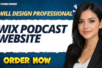 design wix podcast website, wix website design, podcast landing page, wix studio