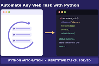 automate any web based task or repetitive process using python