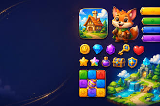 create premium ai mobile game icons and 2d game art