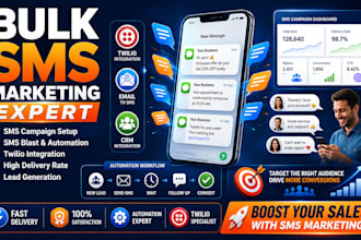 setup bulk SMS marketing SMS campaigns blast SMS text message automation twilio
