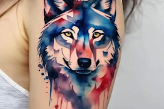 draw watercolor tattoo design