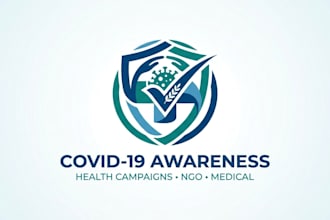 design a professional covid 19 awareness logo for health campaigns, ngo