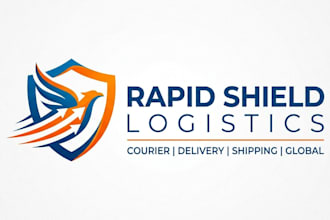 design a professional courier logo for delivery, logistic and shipping companies