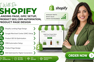 do shopify landing page gmc setup product seo crm automation product page design