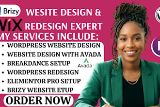 design wordpress with avada brizy elementor pro breakdance wordpress redesign