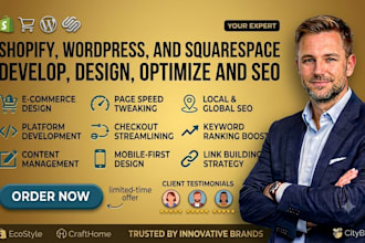 design seo develop optimize shopify and squarespace web wordpress development