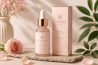 create cosmetic packaging, skincare label, luxury beauty product mockup
