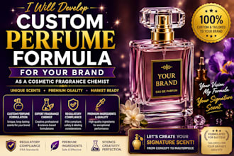 develop a custom perfume formula for your brand as a cosmetic fragrance chemist