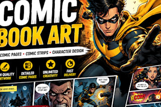 draw custom comic book art, comic pages and comic illustrations