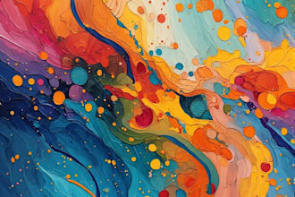 paint digital professional abstract art by hand