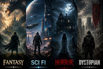 design fantasy, sci fi, horror and dystopian book cover art