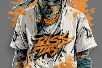 draw tshirt design artwork for band and brand