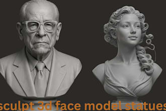 sculpt realistic 3d head bust model 3d face model statues for 3d printing