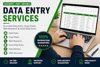 do accurate data entry, copy paste and web research