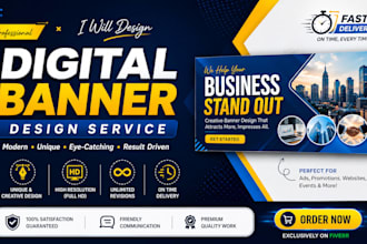 design a professional website banner, web banner and hero banner