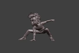 design, sculpt and rig a 3d model