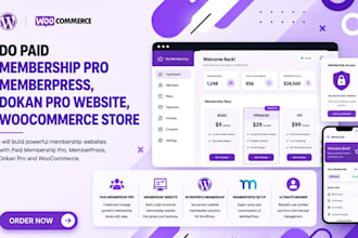 do paid membership pro, memberpress, dokan pro website, woocommerce store