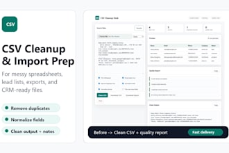 clean, format, and prepare your CSV or spreadsheet data
