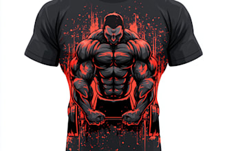 draw gym fitness sports t shirt design