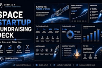 create aerospace startup pitch deck and satellite investor