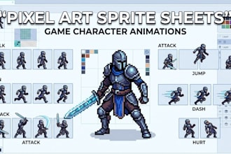 design pixel art sprite sheets with smooth game animations