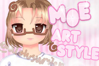 draw your oc or characters in anime moe artstyle portraits