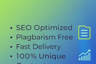write SEO blog posts, articles and website content