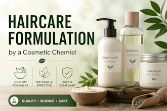 develop a haircarec cosmetic formula product as a cosmetic chemist formulation