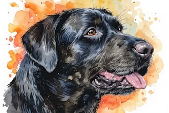 paint a custom pet portrait in watercolour and ink