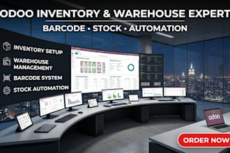 configure odoo inventory, warehouse and barcode system