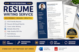 write a professional ats friendly resume, CV and cover letter