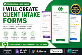 create professional client intake forms, google forms, jotform