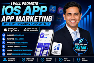 promote ios app, app marketing, apple app store promotion and app installs