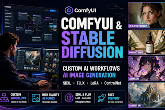 create comfy UI workflows, stable diffusion ai images and lora art