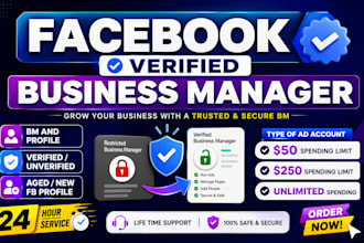 create fresh facebook account with ads account and fb business manager