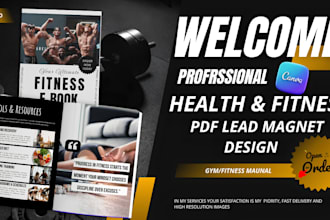 do canva health and fitness ebook workbook workout plan journal planner design