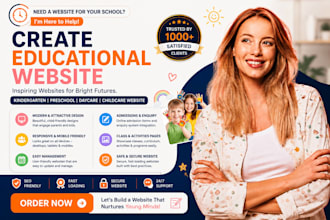 create educational website, kindergarten, preschool, daycare, childcare website