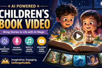 create children book illustration with advanced ai tools and book cover