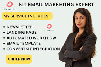 setup kit convertkit email marketing, automation, landing page and newsletter