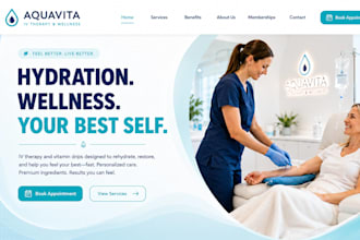 design wix iv therapy website wellness clinic booking website