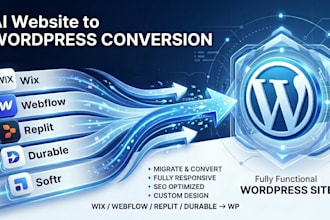 convert ai website, webflow, wix, replit, durable or lovable to wordpress websit