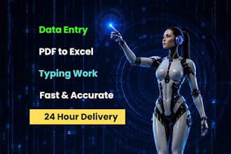 do data entry, PDF to excel, word with 24 hour delivery