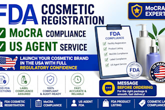 do fda cosmetic registration, mocra compliance and US agent