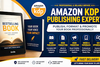 publish book on amazon kindle kdp, book promotion, book formatting