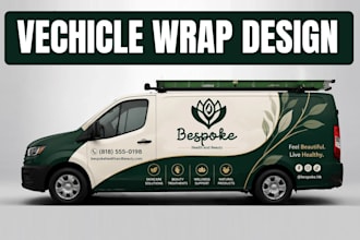 design premium vehicle wrap for car, van, truck, bus, trailer, branding design