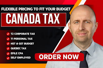 prepare t1 t2 canadian tax returns, cra filing, corporate and personal tax