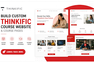 build custom thinkific course website and course pages