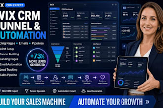 fix and build wix CRM funnel integration wix landing page email pipeline setup
