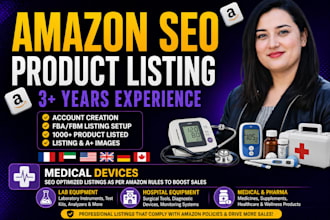 create and optimize amazon listings for laboratory and medical equipment